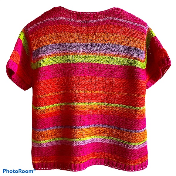 SIGRID OKSEN SPORT striped pattern sweater, Size S - Picture 3 of 3